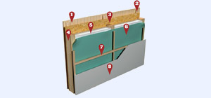 3D-модель (Revit 2016) «Стена с деревянным каркасом с теплоизоляцией из пенополистирольных плит ППС10-Р»